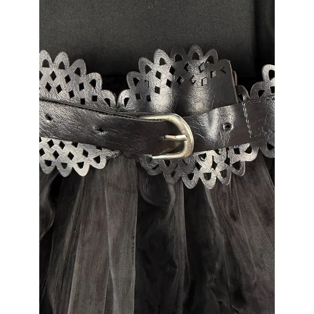 Spirit Wednesday Addams Rave’N Dance Dress Costume Girls M 8-10 Belt